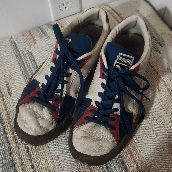 Puma Suede Crepe PatchPeyote Blue Red Sneakers - Picture 6 of 6